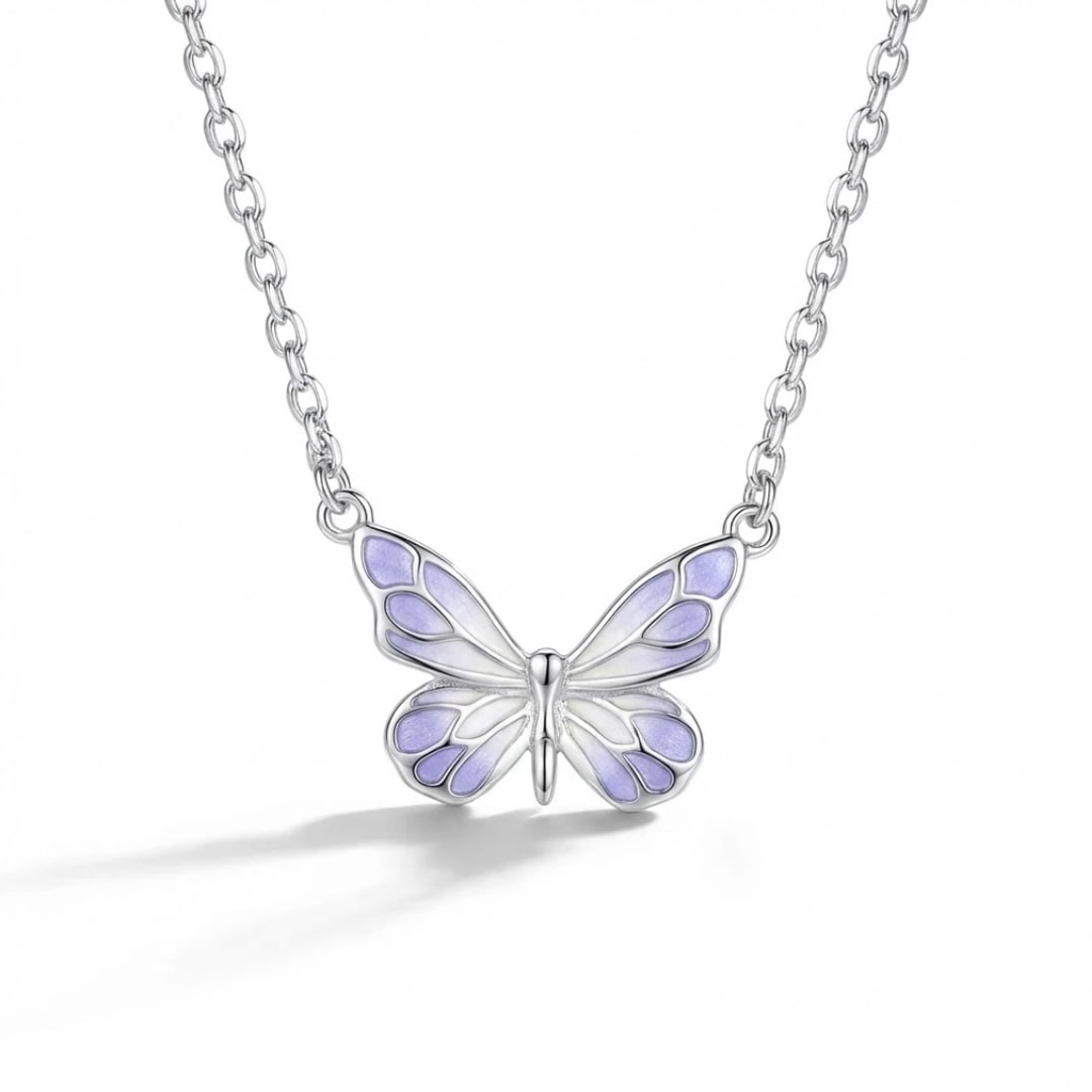 Naszyjnik Motyl “Niebieski Blask” – Świeci w Ciemności
