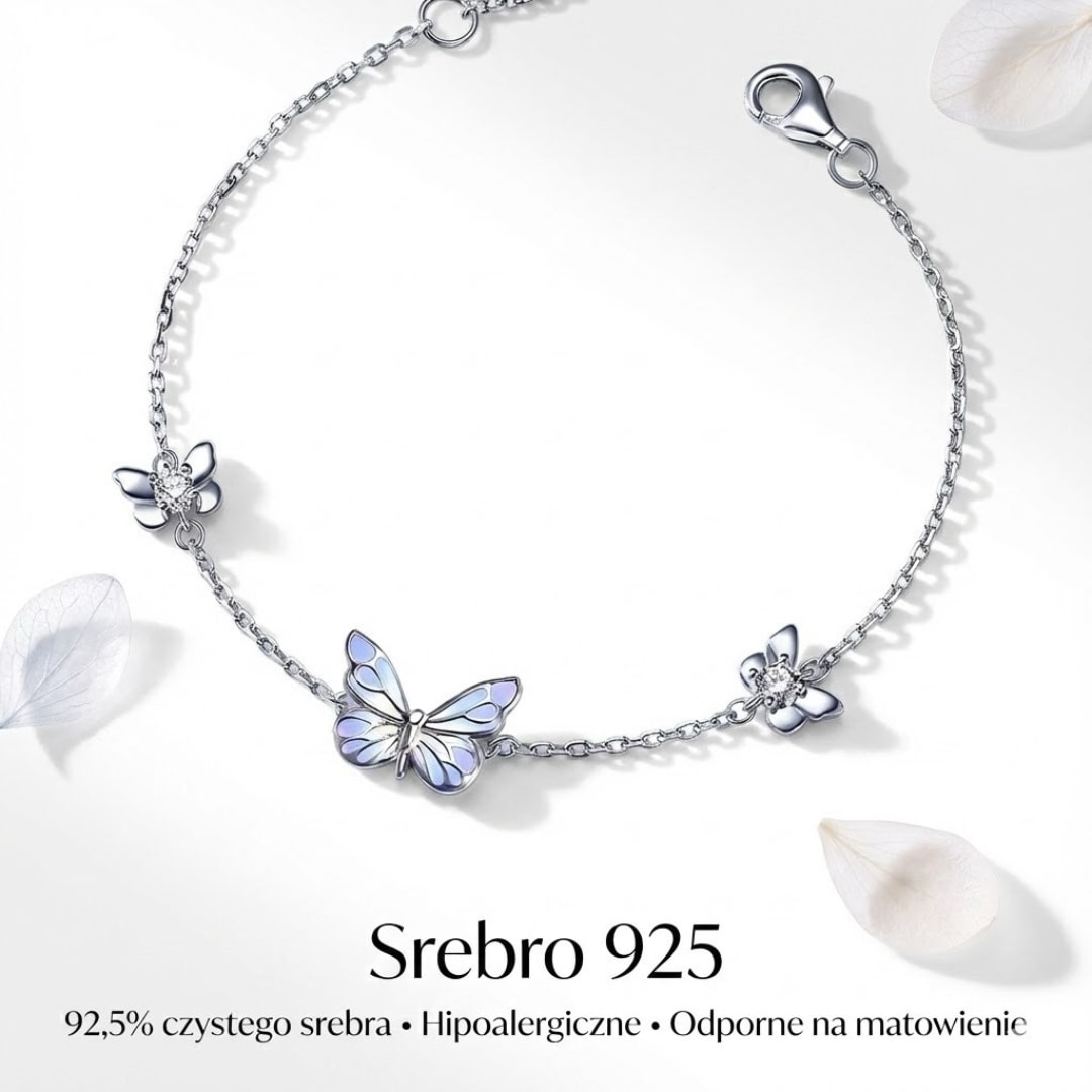 Bransoletka Motyl “Niebieski Blask” – Świeci w Ciemności